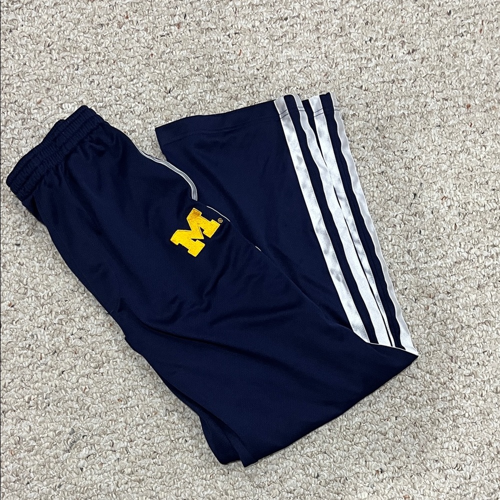 NCAA Michigan Kids Navy Joggers with White Stripes